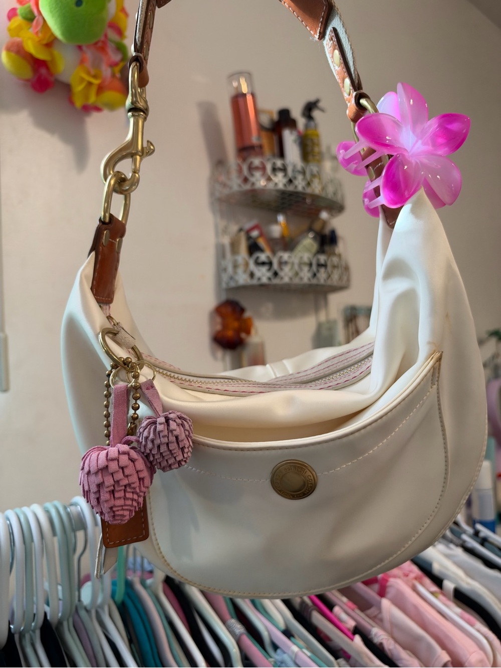 Coach Y2K Shoulder Bag with Pink Accessories